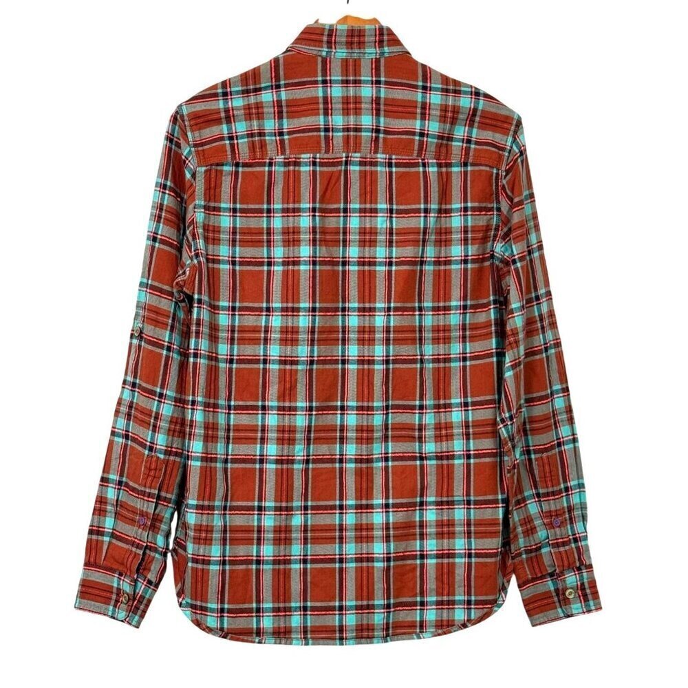 Scotch & Soda Women's Plaid Flannel Button Down Shirt Roll Tab Sleeves Size S - Picture 4 of 14